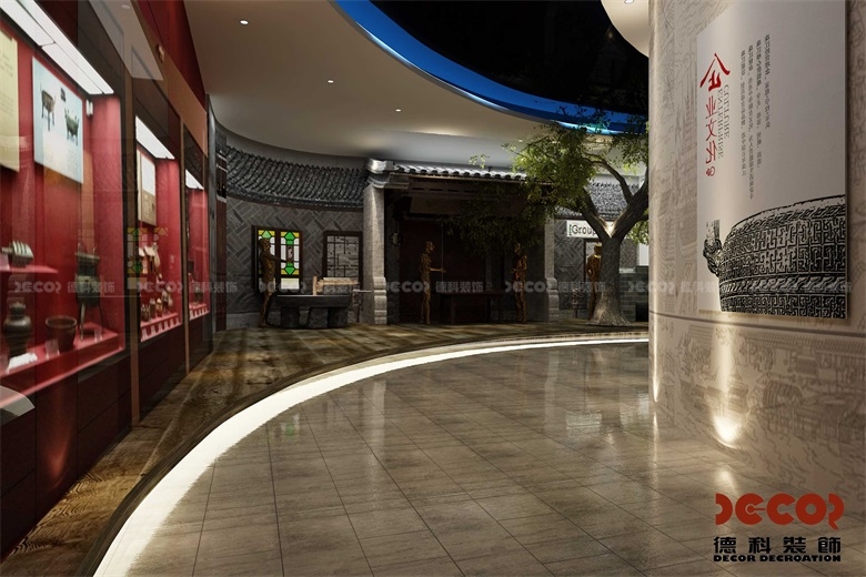 在企業(yè)展廳裝修中，如何利用流線型設計和空間分區(qū)？